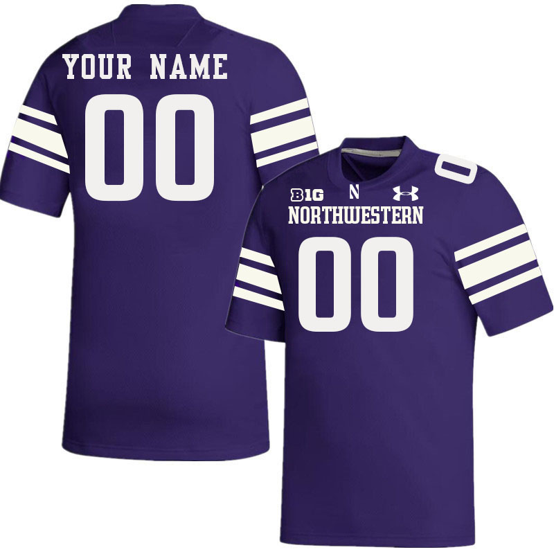 Custom Northwestern Wildcats Name And Number College Football Jerseys Stitched-Purple